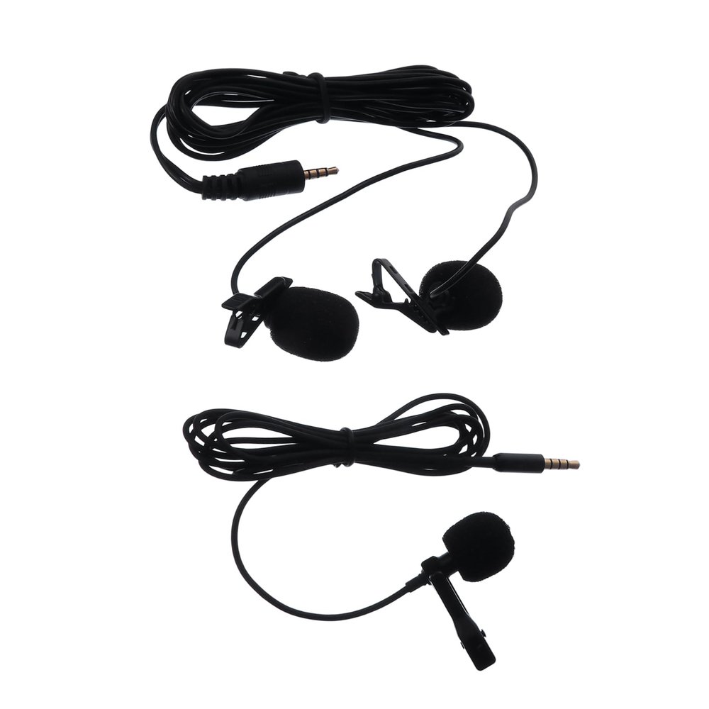 GOOHOCHY 2 Sets Mini Lavalier Microphone for Smartphones Clip-on Omnidirectional Recording Mic Hands-Free for Vlogging and Karaoke Portable and Lightweight
