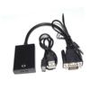 BRIGHTFUFU Vga to Cable Adapter with Audio Converter for PC Laptop Tv Projector Plated Copper Supports Xp at Black view 1