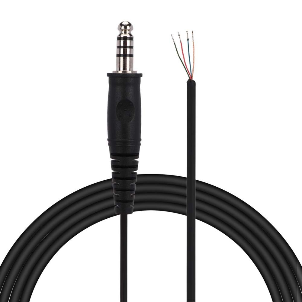 Quality Helicopter Headset Coiled Cord Cable 40cm U-174/U Connector Replacement Cable for Pilots and Aviation Professionals