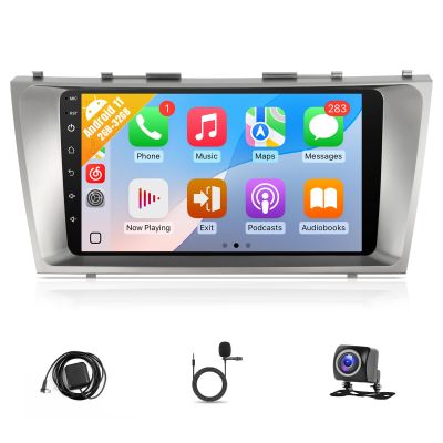 Leadfan Radio for Toyota Camry 2006-2011 Stereo with Wireless Carplay Android Auto, 9'' Touchscreen for Toyota Camry GPS Bluetooth WiFi Rear Camera FM Mirrorlink Split Screen SWC (Fit J.B.L)