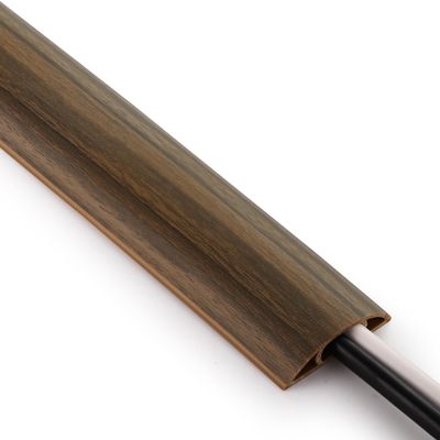 ZhiYo 10ft Cord Covers for Wires on Floor, Cord Hider Floor Hide Extension Cords, Soft PVC Cable Cover Cable Protector, Cable Cavity W0.62in H0.31in, Smoked Brown Wood