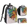 Dyale Lunch Bags & Pencil Case & Backpack 3pcs Set Gifts Light Wings Of Dragon Fire Backpacks Daily Work Laptop Elementary Daypacks Bookbag view 1