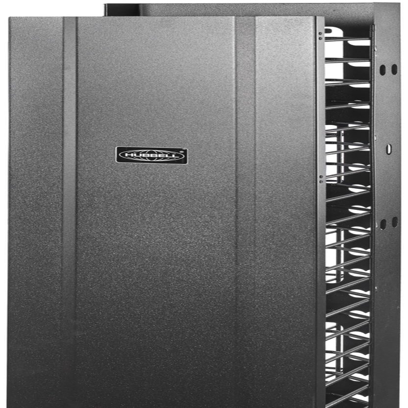 Hubbell - VM810 - M-Series Cable Manager, Vertical, Single-Sided, Steel, Black, 84 H x 8 W x 10 in. D, (Each)
