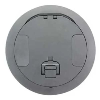 Hubbell - S1R8CVRGRY - Hubbell Premise Wiring Recessed 8 Series, Cover Assembly, Gray Powder Coat Finish - Poke Thru