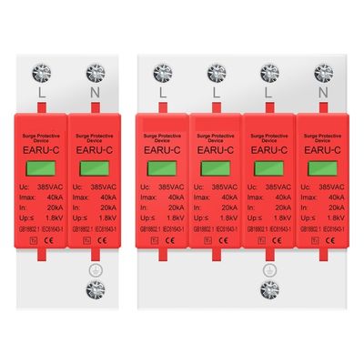 AC SPD 1P 2P 3P 4P 40KA 60KA 385V House Lightning Surge Protector Protective Low Voltage Arrester Device 20KA 30KA(1P,AC385V 30-60KA)