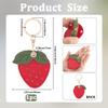 SOFPLATE 1Pc Fruit Leather Keychain Cute Strawberry Keychain Charms Door Entry Key Fob Holder Protective Cover with Key Ring for GPS Tracker Smart Tag Access Control Card RFID Proximity Token Women view 2