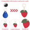 SOFPLATE 1Pc Fruit Leather Keychain Cute Strawberry Keychain Charms Door Entry Key Fob Holder Protective Cover with Key Ring for GPS Tracker Smart Tag Access Control Card RFID Proximity Token Women view 4