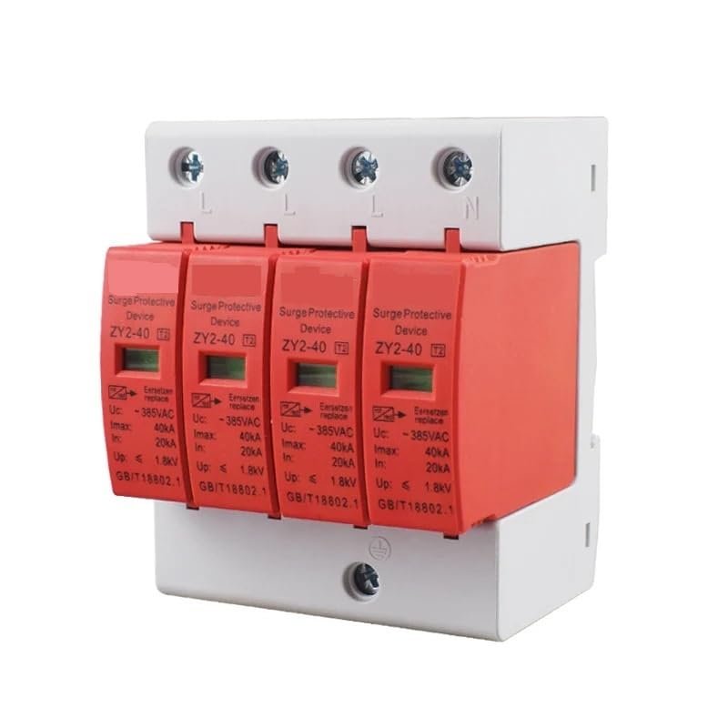 AC SPD 1P+N 3P+N 2P 4P 20KA~40KA C ~385VAC House Surge Protector Protection Protective Low-Voltage Arrester Device(2P)