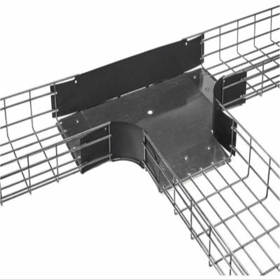 Hubbell - HBTT0204 - Hubbell Premise Wiring Wire Basket Tray, Radius Tee, 2 High X 4 Width, Pre-Galvanized - Wire Basket