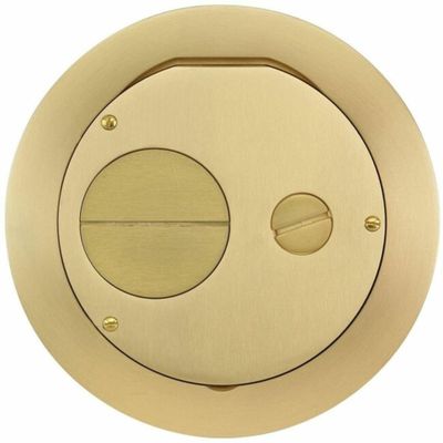 Hubbell - S1R6FFCVRBRS - Hubbell Premise Wiring Furniture Feed 6 Series, Furniture Feed Cover, Brushed Brass Plated -