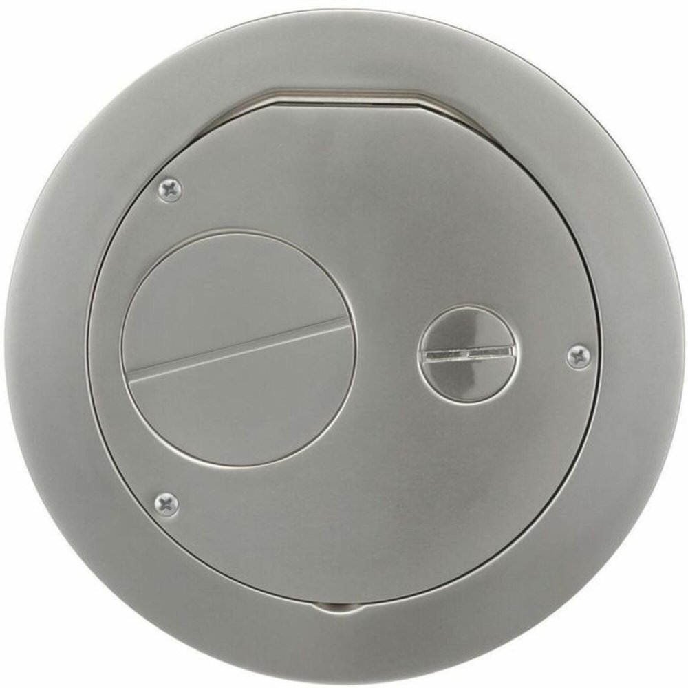 Hubbell - S1R6FFCVRNKL - Hubbell Premise Wiring Furniture Feed 6 Series, Furniture Feed Cover, Satin Nickel Plated -