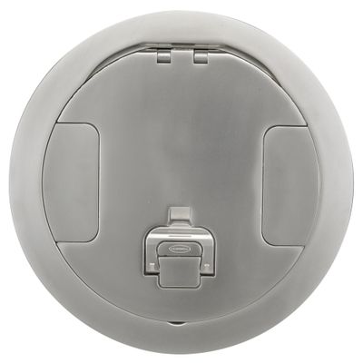 Hubbell - S1R8CVRNKL - Hubbell Premise Wiring Recessed 8 Series, Cover Assembly, Nickel Plated Finish - Poke Thru Cover