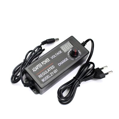 Adjustable Power Supply Adapter AC to DC 3V 12V 3V 24V 9V 24V Adapter with Display Screen Voltage Regulated Hoverboard(9V-24V 3A,with DC Female_US)