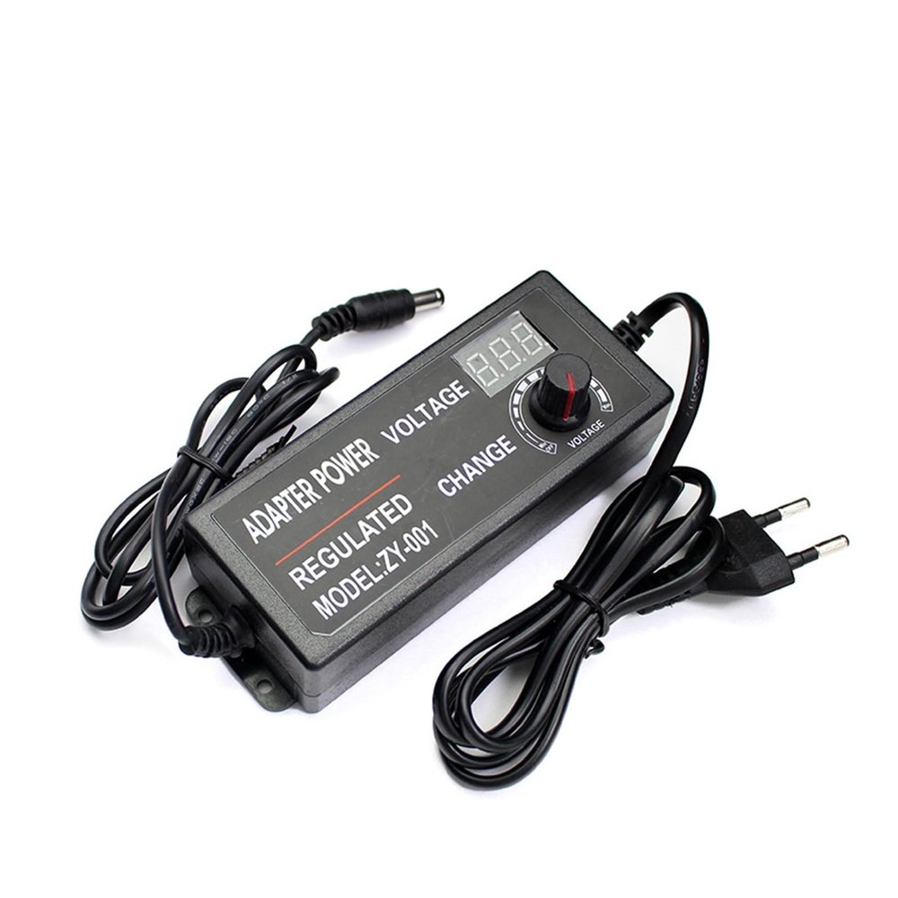 Adjustable Power Supply Adapter AC to DC 3V 12V 3V 24V 9V 24V Adapter with Display Screen Voltage Regulated Hoverboard(9V-24V 3A,with DC Female_US)
