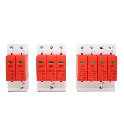AC SPD 2P 4P 3P+N 10-20KA 20-40KA 30-60KA 275V 385V 420V House Surge Protector Protective Low-Voltage Arrester Device(3P,AC275V 30-60KA)