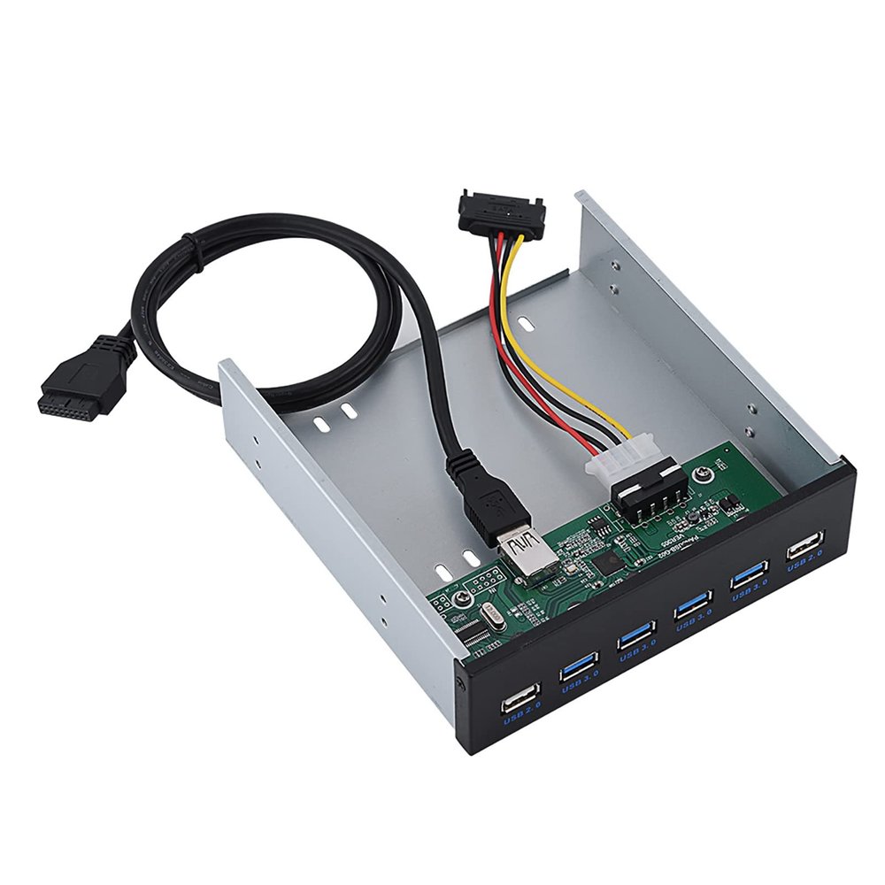 USB Front Panel Hub with 6 Interfaces, Plug and Play Design for Quick Setup, Ideal for Desktop PC Upgrades USB2.0 Front Panel USB3.0