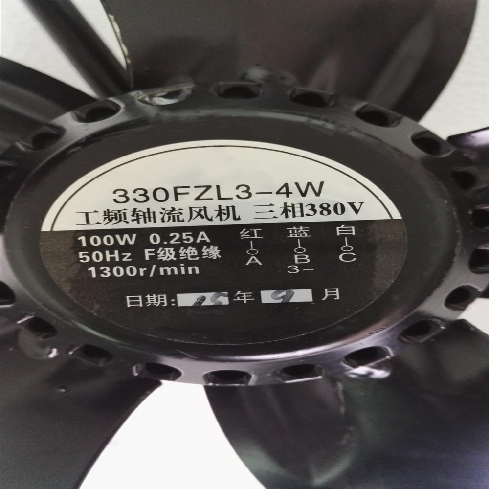 330FZL3-4W 3-Wire AC380V 0.25A 100W External Rotor Power Frequency axial Fan Inverter Motor Fan