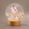 callie Acrylic Night Light Name Plate Personalized, Custom Cute Fox Deer Turtle Forest Animal with Wooden Base Bedroom Decor, Birthday Gifts Kid Gifts for Family (Beautiful Ballet Girl) view 1