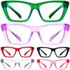 Eyekepper 6 Pack Metalless Blue Light Blocking Reading Glasses with Screwless Spring Hinges Cat Eye Computer Readers for Women +1.25 view 1