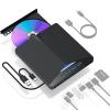 7-in-1 External CD/DVD Drive for Laptop, Portable Burner with SD/TF Card Reader & 4-Port USB Hub view 4