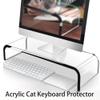 Acrylic Cat Keyboard Protector|Keyboard Attachment For Cat Owners|2 In 1 Laptop Keyboard Bridge Protector And Monitor Stand|Clear Riser With Non-Slip Base Prevent Cats From Touching Keyboard (L) view 4