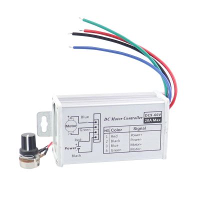 20A PWM DC Motor Speed Controller, DC 9-60V Brush Motor Driver Controls