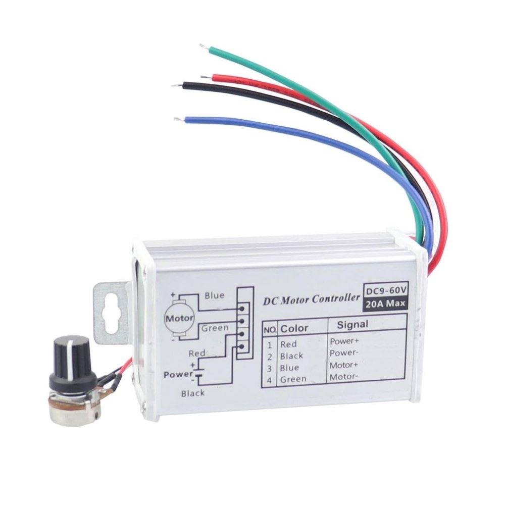 20A PWM DC Motor Speed Controller, DC 9-60V Brush Motor Driver Controls