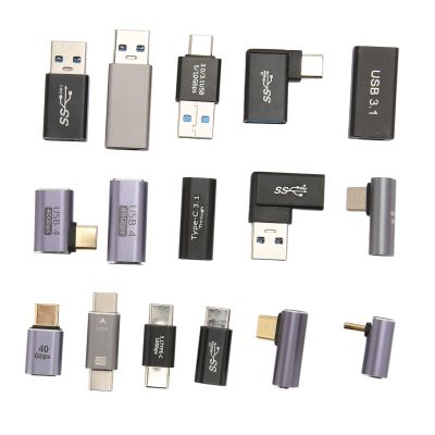 16Pcs USB Adapters Kit Aluminium Alloy Multi Angle USB 3.0 3.1 Type C Converters for Phone Computer Peripherals Data Charging