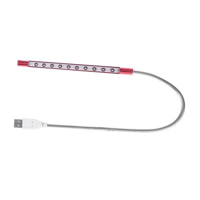 UKCOCO USB Metal 10 LED Night Lamp Eye-Caring Desk Light Flexible Gooseneck Dimmable USB Reading Lamp for Home Office and Bedside