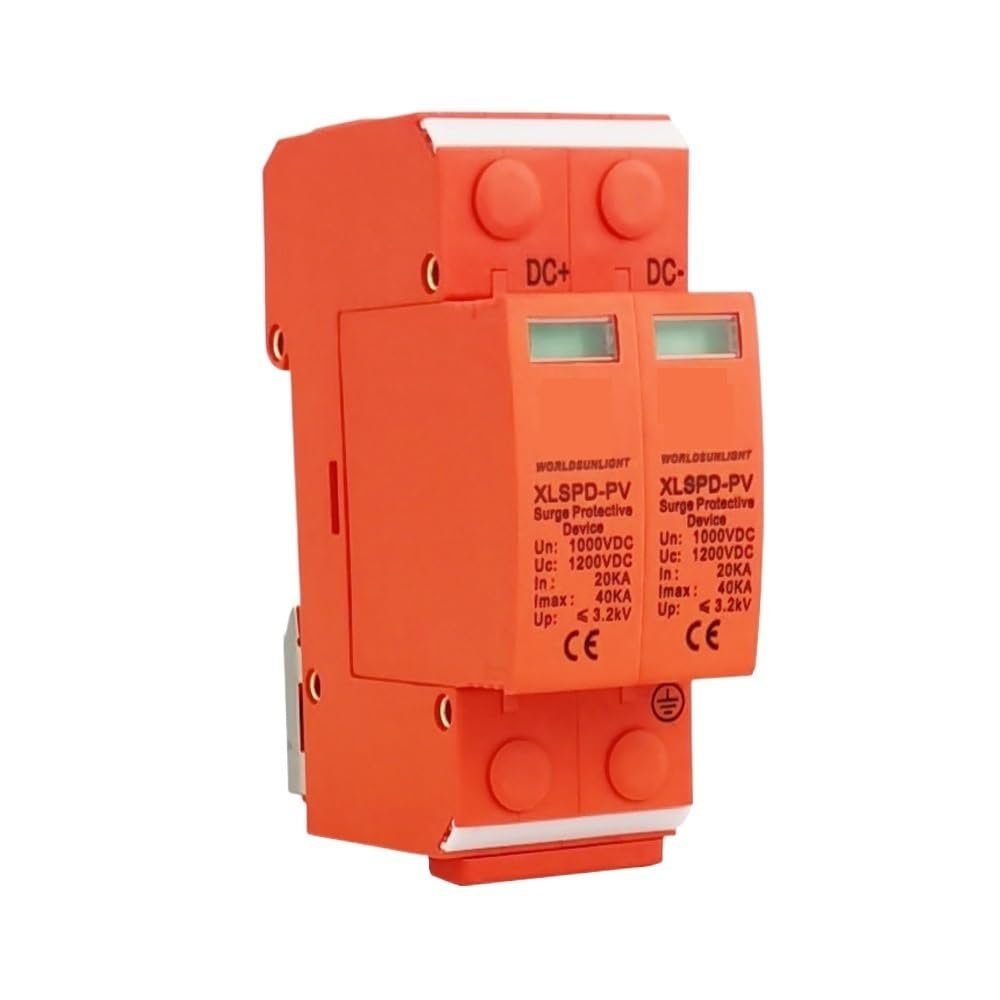 DC SPD 20KA~40KA 1000VDC 2P House Surge Protector Protection Protective Low-Voltage Arrester Device(2P 500VDC)