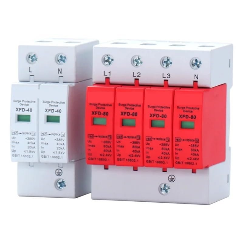 1PCS 1P 2P 3P 4P House Lightning Surge Protector Protective Low-Voltage Arrester Device 380V Lightning Protection Device(2,80KA)