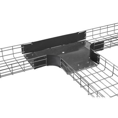Hubbell - HBTT0424 - Hubbell Wire Basket Tray, Radius Tee, 4 High X 24 Width, Pre-Galvanized - Wire Basket Tray Radius