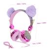 POPETPOP Adorable Plush Ear Headset for Lightweight Ear Design Safe Volume Limit for School Travel Present for Birthdays and Holidays Compatible with Jack view 2
