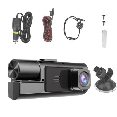 Dash Cams - Car Camera, Smart Recorder | 1080P Triple Lens Vehicle Monitor for Front Rear Interior Dashboard Driving Trip Accessories Ride Truck Auto Footage Safety journy Evidence Night Vision
