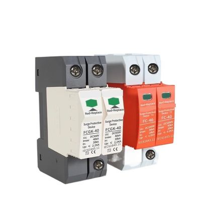2P DC SPD 500V 600V 800V 1000V 20KA~40KA House Surge Protector Protective Low-Voltage Arrester Device 275VAC 385VAC(Orange Surge,385VAC)
