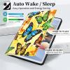 HEAKIERG Case for Amazon Fire HD 10 (9th/7th/5th Generation, 2019/2017/2015 Release) 10.1" Tablet, PU Leather Stand Shell Multiple Viewing Angles Protective Cove for Woman Men, Yellow Butterfly view 4