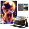HEAKIERG Case for Kindle Scribe 10.2 Inch (2022/2024 Released) E-Reader, PU Leather Stand Shell Multiple Viewing Angles Shockproof Protective Cove for Woman Men, Orange Cat Moon view 1