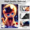 HEAKIERG Case for Kindle Scribe 10.2 Inch (2022/2024 Released) E-Reader, PU Leather Stand Shell Multiple Viewing Angles Shockproof Protective Cove for Woman Men, Orange Cat Moon view 3