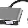 Keenso Type C to VGA Converter Simultaneous Connection 4K 30Hz for Office and Home Entertainment Aluminium Alloy Copper PVC (Gray) view 4