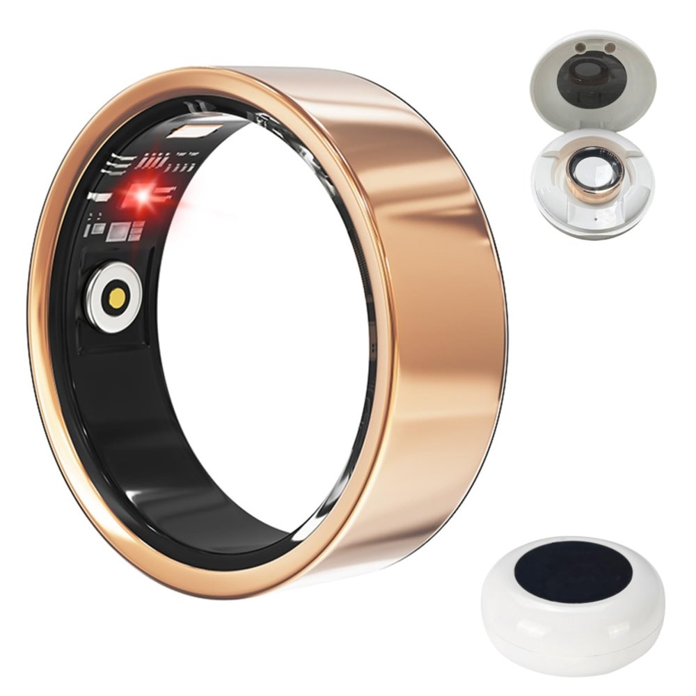 Fitness Rings for Women, Smart Ring for Sleep Heart Rate Blood Pressure Oxygen Monitor Waterproof Activity Ring Tracker Pedometer Calories Step Counter w/Charger Case, Rose Gold #12