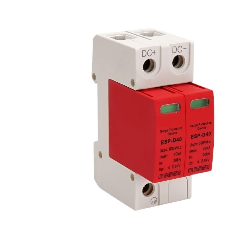 ESP-04 2P Solar Photovoltaic Low Voltage Rail DC 600V 1000V 20KA-40KA Surge Protection Device Lightning Arrester SPD(2P 20-40KA 1000V)