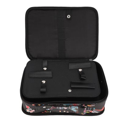 Barber Carrying Case, Stylist Tool Organizer for Scissors, Combs, Hair Clippers, Large Capacity & Sturdy ABS + PU + Canvas Material, Multifunction Travel Bag