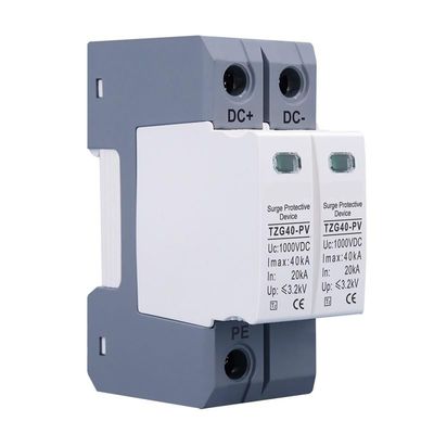 DC SPD 2P 1000V 20KA-40KA Din Rail Solar Outdoor Power Protection Surge Protector Surge Protective Device