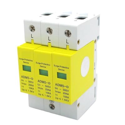 10pcs/lot 3P 20KA 110V 220V 385V AC Din Rail SPD Surge Protection Anti-Lightning Surge Protection Device Over Voltage