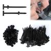 100PCS Nylon Universal Cable Tie Buckle, Multipurpose Plastic Cable Ties Tool, Heavy Duty Self Locking Nylon Zip Ties, UV Resistant Black Zipties for Car Daily Repair view 1