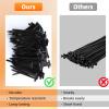 100PCS Nylon Universal Cable Tie Buckle, Multipurpose Plastic Cable Ties Tool, Heavy Duty Self Locking Nylon Zip Ties, UV Resistant Black Zipties for Car Daily Repair view 4