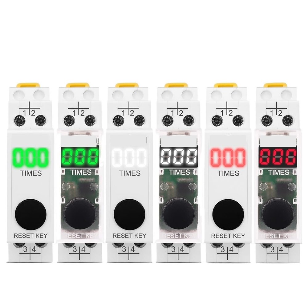 Din Rail LED Display SPD Surge Protective Device Lightning Strike Counter 220V 50/60Hz 0-999 Times to-LSC(Transparent White)