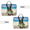14in Laptop Sleeve Bag, Lightweight Waterproof Laptop Bag Shockproof Soft Carrying Case French Bulldog Summer Tablet Travel Cover with Handle for 13-14 Inch Notebook view 3