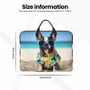 14in Laptop Sleeve Bag, Lightweight Waterproof Laptop Bag Shockproof Soft Carrying Case French Bulldog Summer Tablet Travel Cover with Handle for 13-14 Inch Notebook view 4