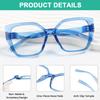 Eyekepper Metalless Screwless Blue Light Blocking Reading Glasses Spring Hinges Oversized Cat Eye 6 Pack Women's Readers +3.25 view 3